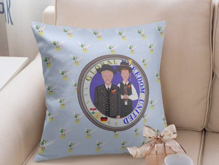 GLOBAL FREEDOM UNITED MEN GERMANY & HUNGARY OLD PEACE LIGHT BLUE 18   Square Pillow Cover Discount