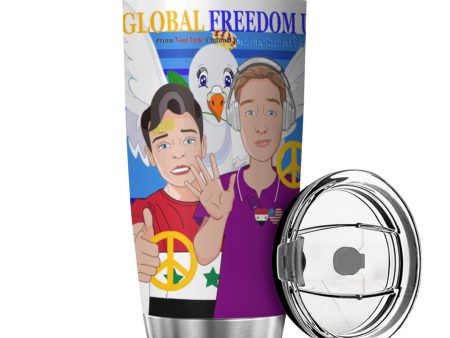 Tumbler GLOBAL FREEDOM UNITED© Men Syria & USA Deep Blue Cheap