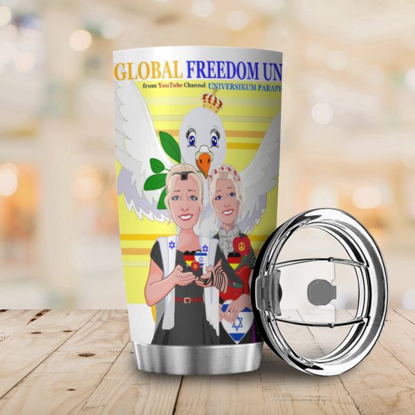 Tumbler GLOBAL FREEDOM UNITED© Women Israel & Germany Yellow Cheap