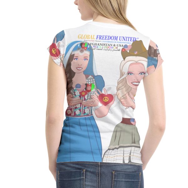 Women´s T-Shirt 1 GLOBAL FREEDOM UNITED© Women AFGHANISTAN & USA  Big For Discount