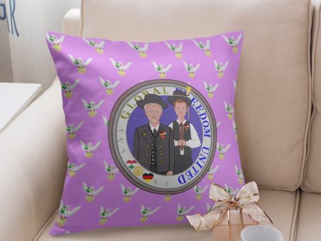 GLOBAL FREEDOM UNITED MEN GERMANY & HUNGARY OLD PEACE LILAC 18   Square Pillow Cover Discount