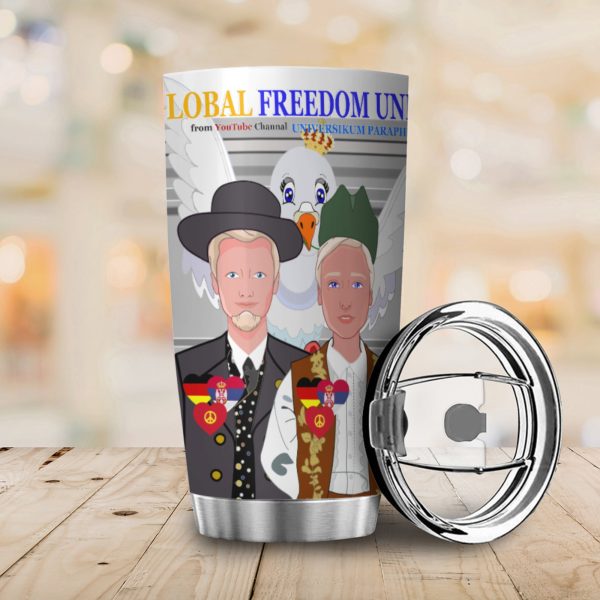 Tumbler GLOBAL FREEDOM UNITED© Men Serbia & Germany Grey Fashion