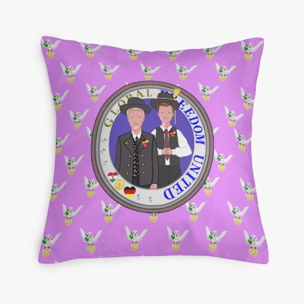 GLOBAL FREEDOM UNITED MEN GERMANY & HUNGARY OLD PEACE LILAC 18   Square Pillow Cover Discount