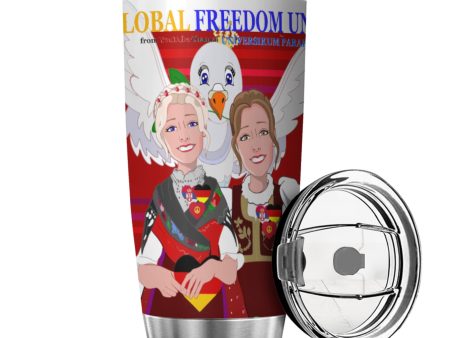 Tumbler GLOBAL FREEDOM UNITED© Women Serbia & Germany Red Cheap