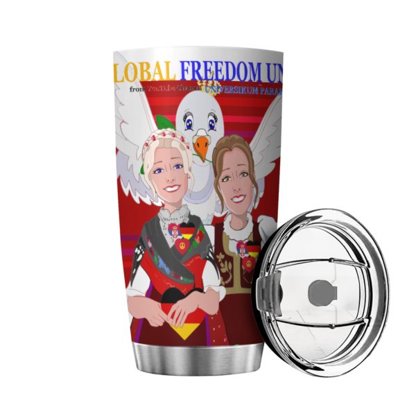 Tumbler GLOBAL FREEDOM UNITED© Women Serbia & Germany Red Cheap