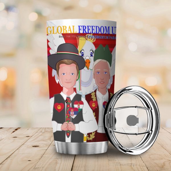 Tumbler GLOBAL FREEDOM UNITED© Men Hungary & Serbia Red For Cheap