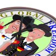 Wooden Wall Clock Without Scale Global Freedom United Men Israel & Germany Old Peace Hot on Sale