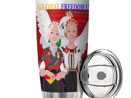 Tumbler Global Freedom United Women Romania & Germany Old Peace Red Sale