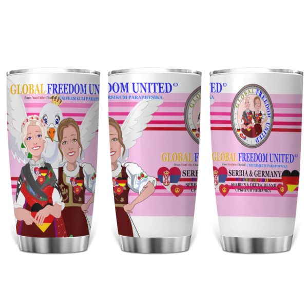 Tumbler GLOBAL FREEDOM UNITED© Women Serbia & Germany Pink2 For Sale