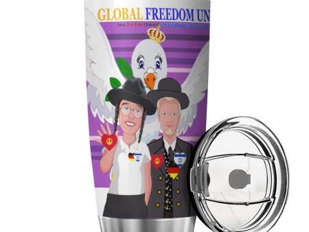 Tumbler GLOBAL FREEDOM UNITED© Men Israel & Germany Lilac Fashion