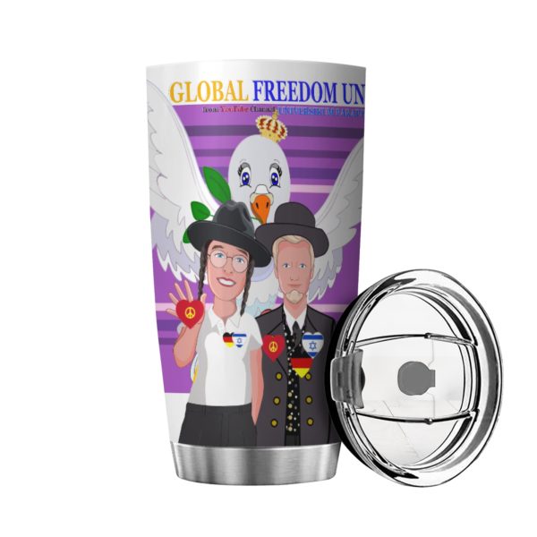 Tumbler GLOBAL FREEDOM UNITED© Men Israel & Germany Lilac Fashion