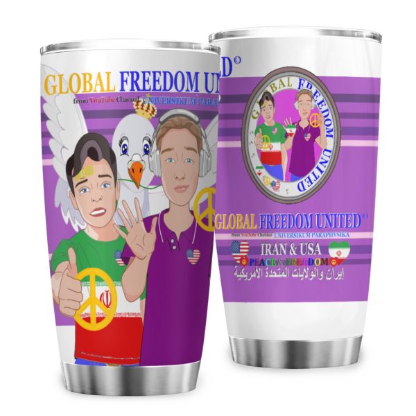 Tumbler GLOBAL FREEDOM UNITED© Men Iran & USA  Lilac on Sale