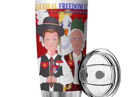 Tumbler GLOBAL FREEDOM UNITED© Men Hungary & Serbia Red For Cheap