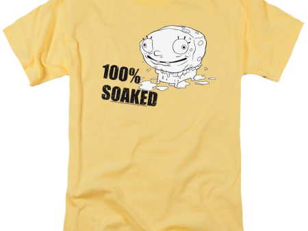 SPONGEBOB SQUAREPANTS : 100% SOAKED S\S ADULT 100% COTTON 18\1 T-SHIRT Banana XL on Sale