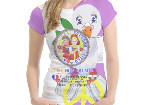 Women´s T-shirt 1 GLOBAL FREEDOM UNITED© Women French & Russia Lilac Online