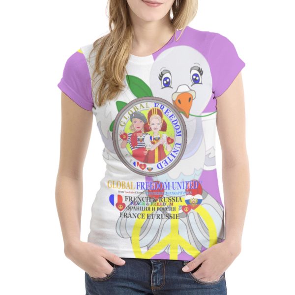 Women´s T-shirt 1 GLOBAL FREEDOM UNITED© Women French & Russia Lilac Online