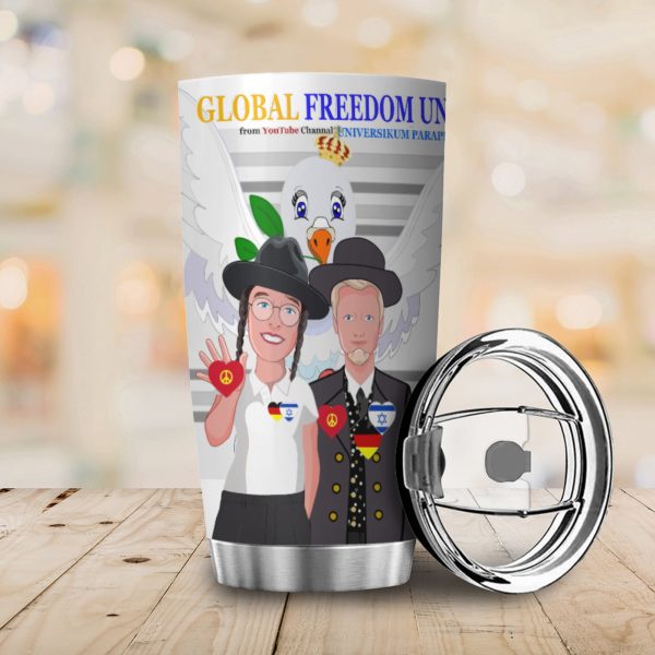 Tumbler GLOBAL FREEDOM UNITED© Men Israel & Germany Grey Hot on Sale