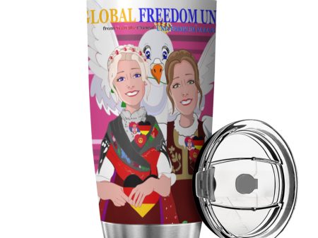 Tumbler GLOBAL FREEDOM UNITED© Women Serbia & Germany Pink1 Cheap