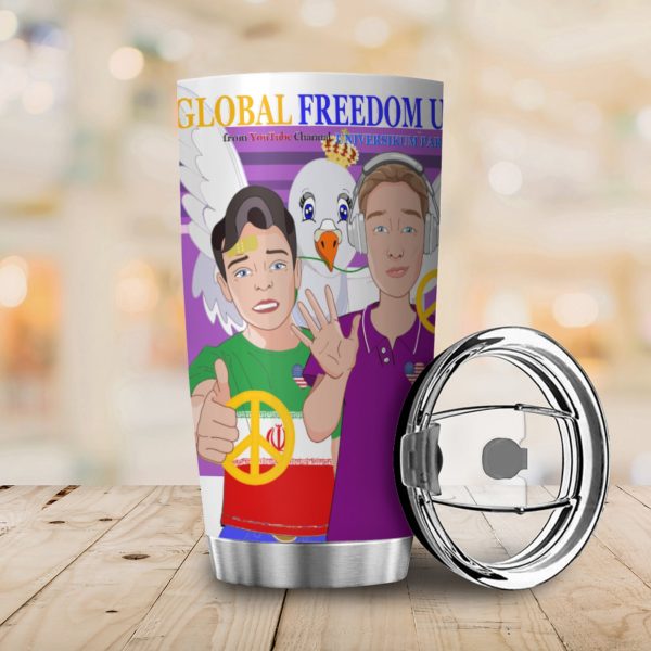 Tumbler GLOBAL FREEDOM UNITED© Men Iran & USA  Lilac on Sale