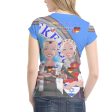 Women´s T-shirt GLOBAL FREEDOM UNITED© Israel & Germany Old Peace Version 2 Blue Online now