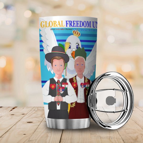 Tumbler GLOBAL FREEDOM UNITED© Men Hungary & Serbia Blue Online now