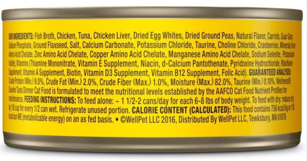 Wellness Natural Grain Free Gravies Tuna Dinner Canned Cat Food Online Sale