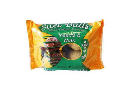 WILDLIFE SCIENCES SUET BALLS INSECTS & NUTS 4 PACK (1.15 lbs) For Cheap